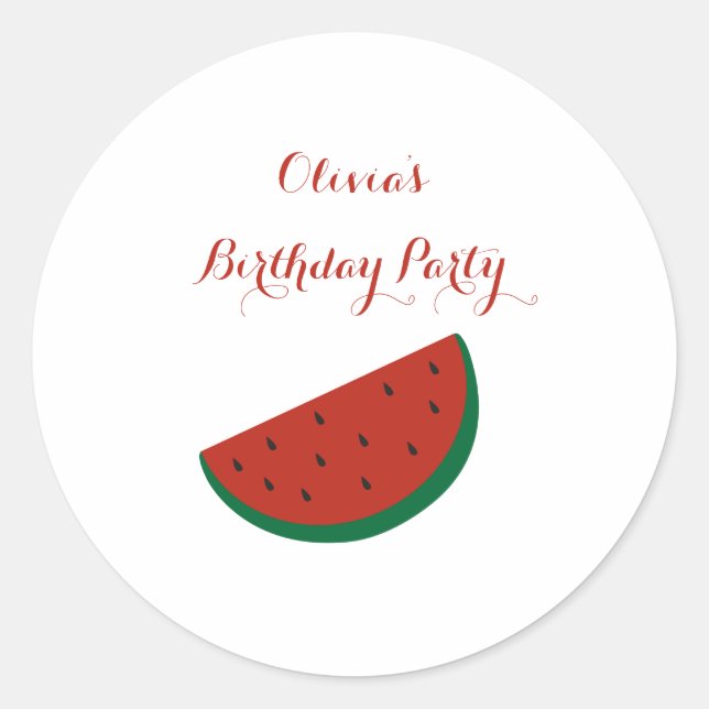 Sticker Rond Fête d'été Red Melon Watermelon (Devant)