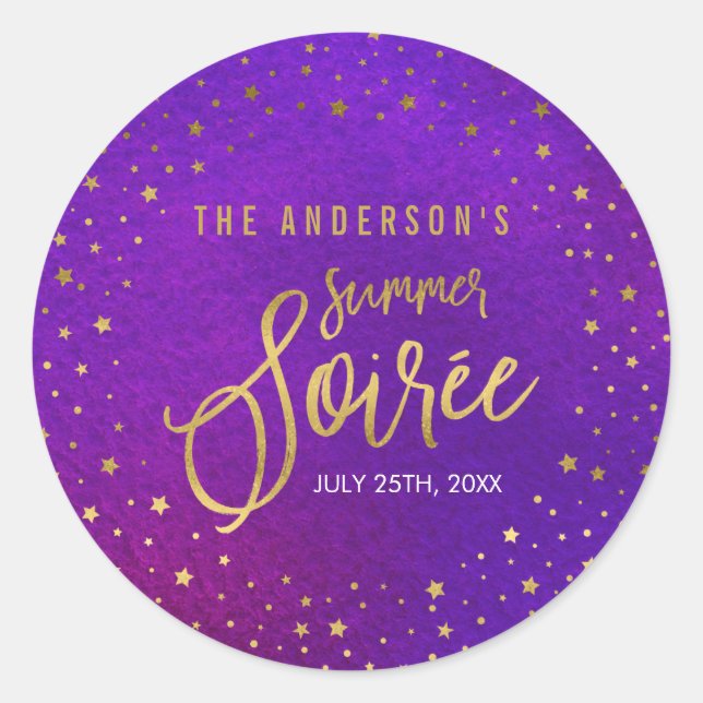 Sticker Rond Fête d'été Starry Purple (Devant)