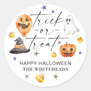 Sticker Rond Fête d'Halloween de l'aquarelle ou de traitement