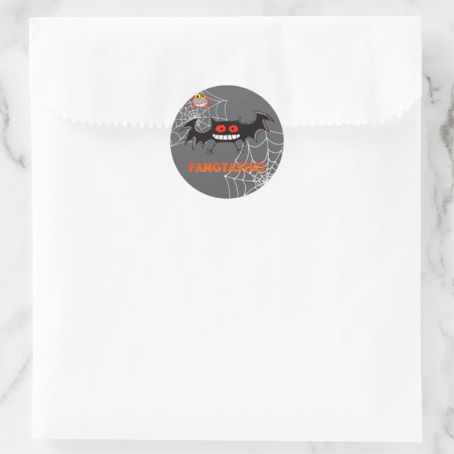 Sticker Rond Fête d'Halloween Fangtastique Épouvantable (Sac)