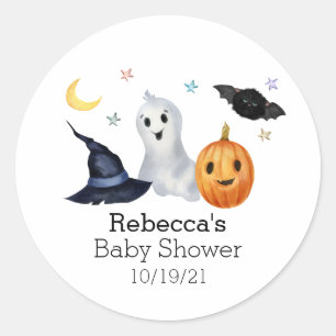 Sticker Rond Fête d'Halloween Fête Prénatale Bébé d'Octobre Fan