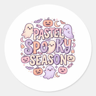 Sticker Rond Fête d'Halloween pastel mignonne