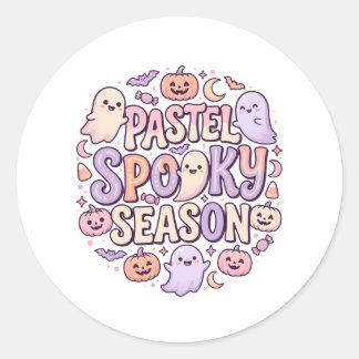 Sticker Rond Fête d'Halloween pastel mignonne