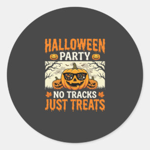 Sticker Rond Fête d'Halloween Sans Pistes Juste Des Friandises 