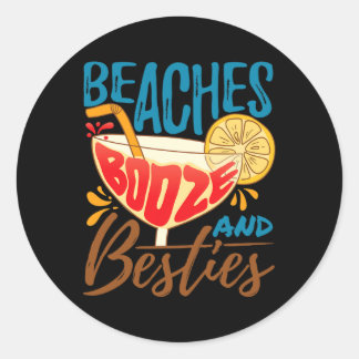 Sticker Rond Fête d'île de Chelorette de plage - Plages Alcools