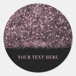 Sticker Rond Fête Douce 16 Rose Pailleté Lumières Scintillantes