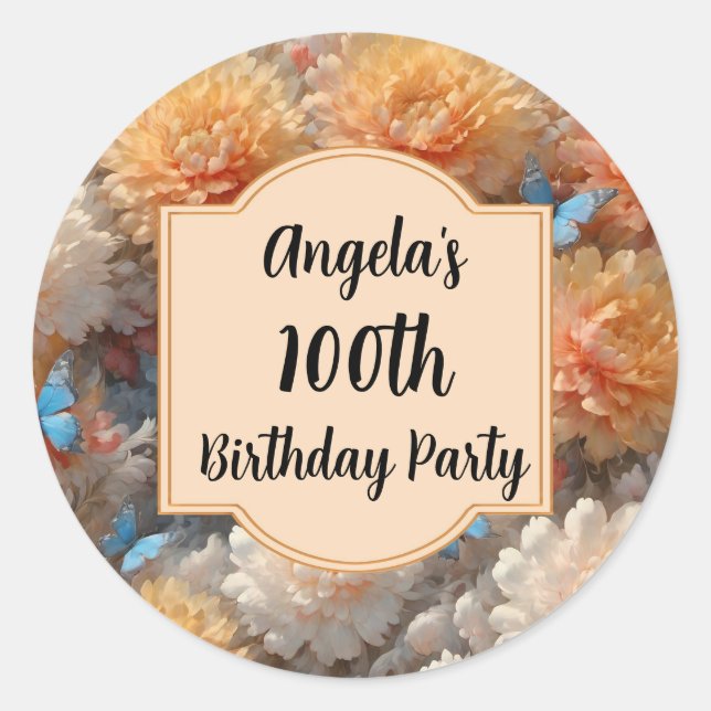 Sticker Rond Fête du 100e anniversaire (Devant)