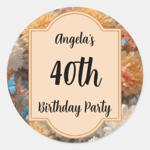 Sticker Rond Fête du 40e anniversaire