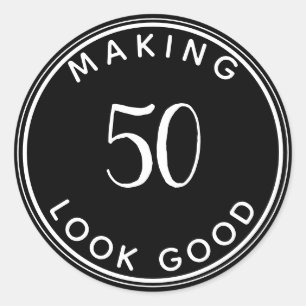 Sticker Rond Fête du 50e anniversaire de la 50e