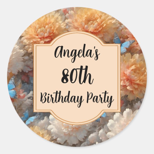 Sticker Rond Fête du 80e anniversaire (Devant)