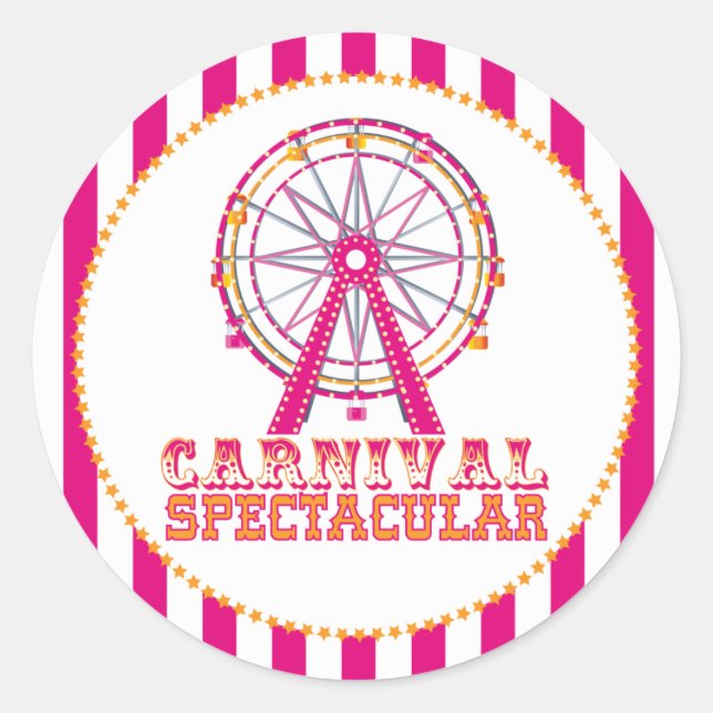 Sticker Rond Fête du Carnaval et du Cirque (Devant)