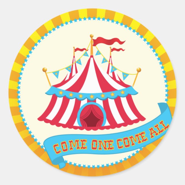 Sticker Rond Fête du Carnaval et du Cirque (Devant)
