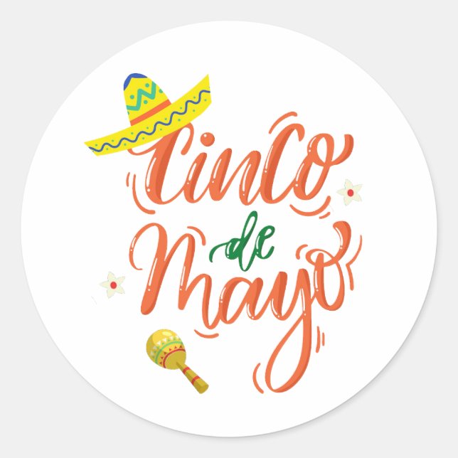 Sticker Rond fête du cinco de mayo (Devant)