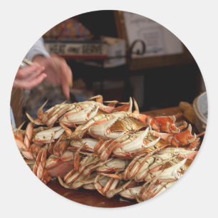 Sticker Rond Fête du crabe bleu