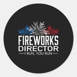 Sticker Rond Fête du directeur de Fireworks 4 juillet