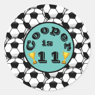 Sticker Rond Fête du football bleu