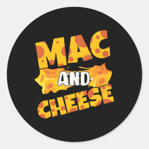 Sticker Rond Fête du fromage Cheeze Love Mac Cheese