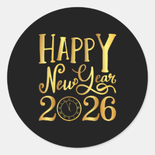 Sticker Rond Fête du Nouvel An 2026 tenue assortie pour la fami