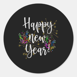 Sticker Rond Fête du Nouvel An jour de fête amusant pour femmes