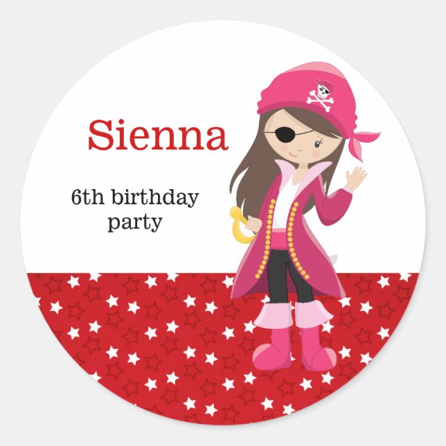 Sticker Rond Fête du pirate (Devant)