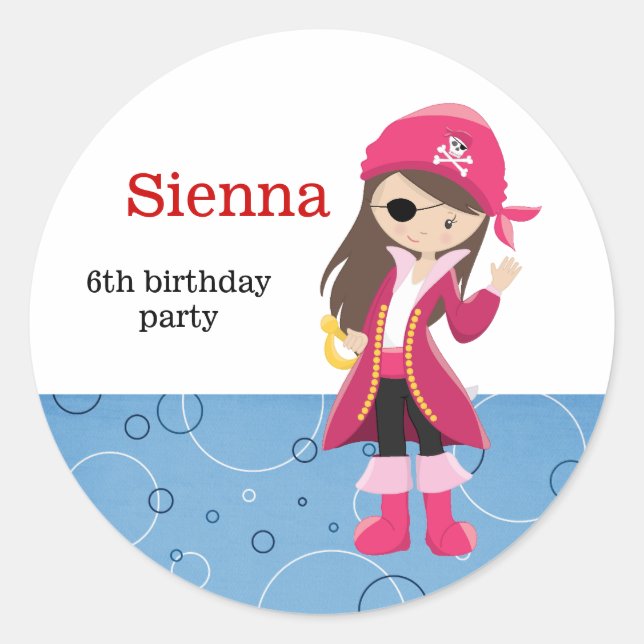 Sticker Rond Fête du pirate (Devant)