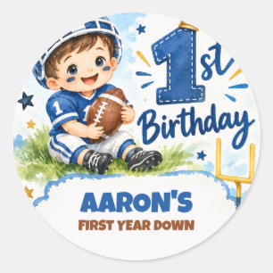 Sticker Rond Fête du premier anniversaire de football