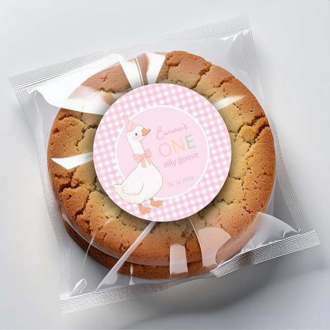 Sticker Rond Fête du premier anniversaire d'une petite fille :  (Créateur téléchargé)