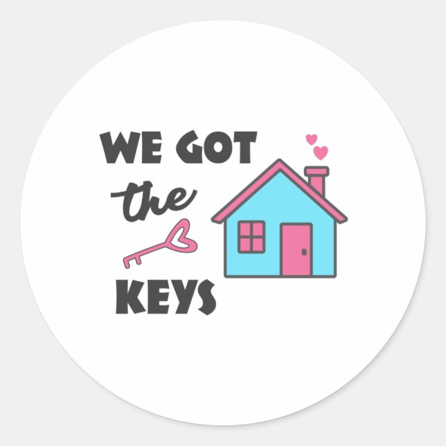 Sticker Rond Fête du réchauffement de la maison Nous avons les  (Devant)