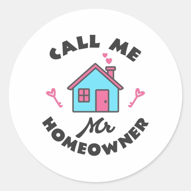 Sticker Rond Fête du réchauffement du foyer Appelez-moi Mr. Pro (Devant)