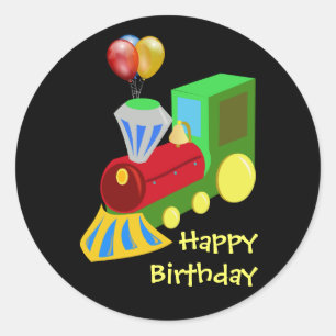Sticker Rond Fête du Train d'Anniversaire