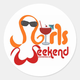 Sticker Rond Fête du week-end des filles