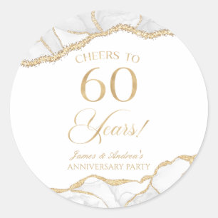 Sticker Rond Fête élégante de 60 ans d'anniversaire de mariage 