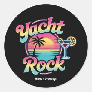 Sticker Rond Fête en bateau de yacht rock délavé – Sons doux &