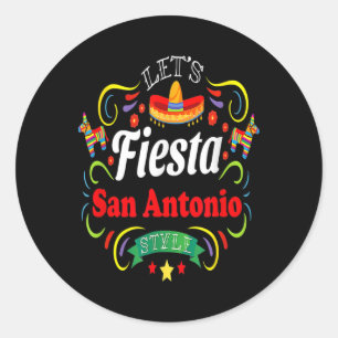 Sticker Rond Fête Fête de la chemise à boire San Antonio Cinc