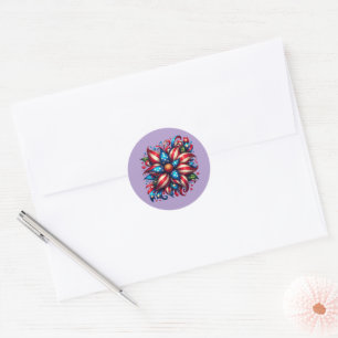 Sticker Rond Fête florale du 4 juillet