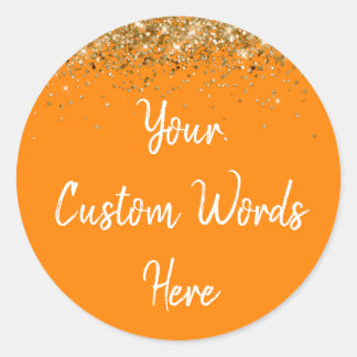 Sticker Rond Fête Personnalisée Favoriser Anniversaire Orange O