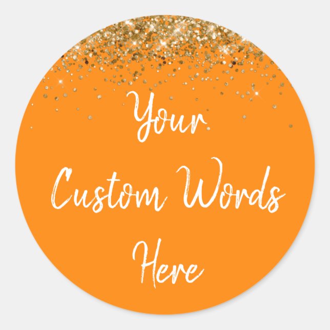 Sticker Rond Fête Personnalisée Favoriser Anniversaire Orange O (Devant)