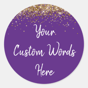 Sticker Rond Fête Personnalisée Favoriser Anniversaire Purple O