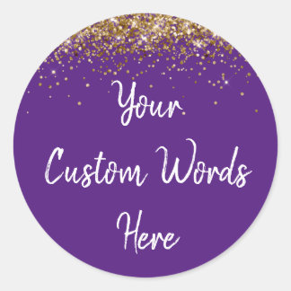 Sticker Rond Fête Personnalisée Favoriser Anniversaire Purple O