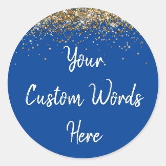 Sticker Rond Fête Personnalisée Favoriser Anniversaire Royal Bl