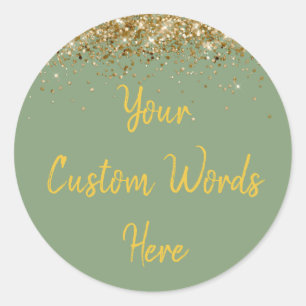 Sticker Rond Fête Personnalisée Favoriser Anniversaire Sage Ver