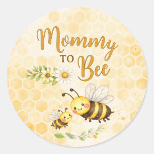 Sticker Rond Fête Prénatale Maman Abeille