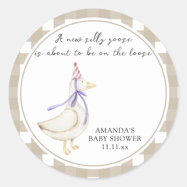 Sticker Rond Fête prénatale pour bébé Petit Fou (Devant)