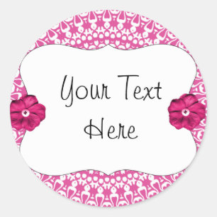 Sticker Rond Fête rose Girlie Cupcake Topers/Étiquettes/Sticker