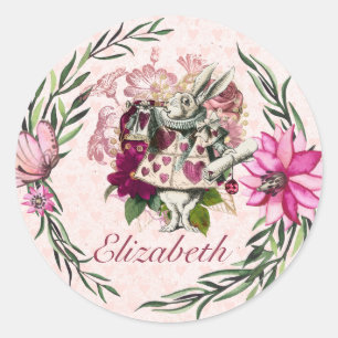 Sticker Rond Fête sur le thème d'Alice au Pays des Merveilles s