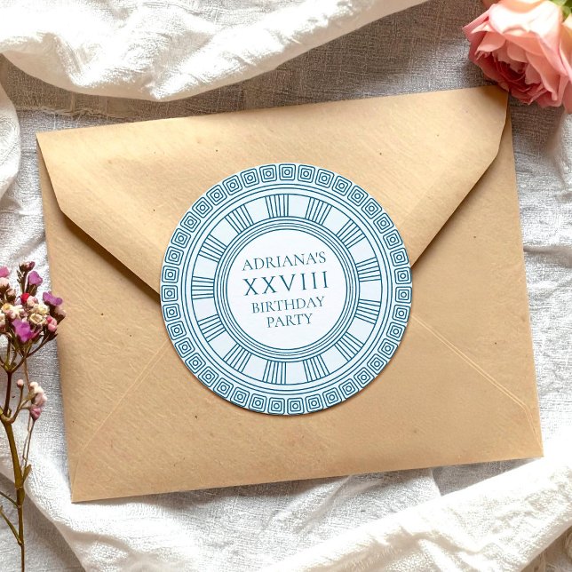 Sticker Rond Fête sur le thème de la Grèce antique avec motif b (Créateur téléchargé)