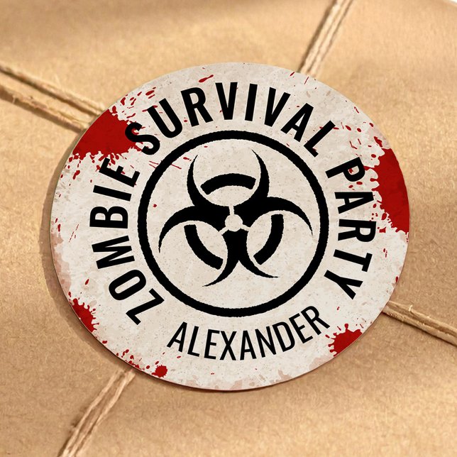 Sticker Rond Fête zombie avec du sang (Créateur téléchargé)