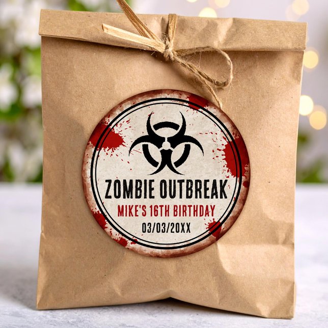 Sticker Rond Fête zombie rouillé (Créateur téléchargé)