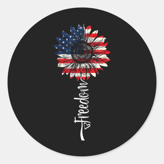 Sticker Rond Fêter le 4 juillet Fête de l'Indépendance Drapeau  (Devant)