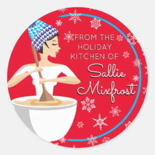 Sticker Rond Fêtes boulangerie de Noël personnalisées